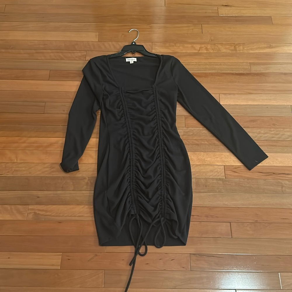 Black sexy long sleeve dress